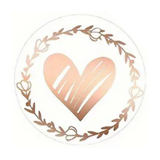 Rose Golden Heart Polypropylene Glitter Stickers 20's